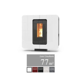Poêle à granulés (pellets) Slimquadro 9 Thermocomfort canalisable 9,8 kW - THERMOROSSI